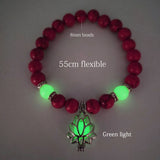 Natural Stone Bracelet Yoga Healing Luminous Glow In The Dark Bracelet Lotus Charm Beads Bracelet for Men Women Prayer Buddhism daiiibabyyy