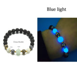 Natural Stone Bracelet Yoga Healing Luminous Glow In The Dark Bracelet Lotus Charm Beads Bracelet for Men Women Prayer Buddhism daiiibabyyy