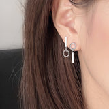 New Asymmetric Love Heart Earrings Silver Color Elegant Sweet Drop Earrings For Women Girls Party Wedding Jewelry Accessories daiiibabyyy