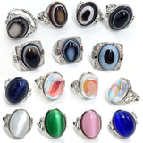 Men's Gothic Evil Eye Ball Design Charm onyx Ring Punk Finger Jewelry Gift Stainless Steel Rings Men Fashion Jewelry daiiibabyyy