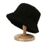 2021 Unisex Harajuku Bucket Hat Graffiti Solid Women Men Fishing Fisherman Hat Autumn Winter Lamb Wool Outdoor Warm Panama Cap daiiibabyyy