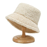 2021 Unisex Harajuku Bucket Hat Graffiti Solid Women Men Fishing Fisherman Hat Autumn Winter Lamb Wool Outdoor Warm Panama Cap daiiibabyyy