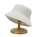 2021 Unisex Harajuku Bucket Hat Graffiti Solid Women Men Fishing Fisherman Hat Autumn Winter Lamb Wool Outdoor Warm Panama Cap daiiibabyyy