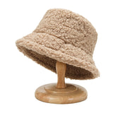 2021 Unisex Harajuku Bucket Hat Graffiti Solid Women Men Fishing Fisherman Hat Autumn Winter Lamb Wool Outdoor Warm Panama Cap daiiibabyyy