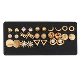 FNIO Women's Earrings Set Pearl Earrings For Women Bohemian Fashion Jewelry  Geometric Crystal Heart Stud Earrings daiiibabyyy