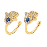 2021 New Fashion Pearl Ear Cuff Bohemia Stackable C Shaped CZ Rhinestone Small Earcuffs Clip Earrings for Women Wedding Jewelry daiiibabyyy