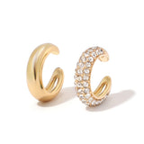 2021 New Fashion Pearl Ear Cuff Bohemia Stackable C Shaped CZ Rhinestone Small Earcuffs Clip Earrings for Women Wedding Jewelry daiiibabyyy