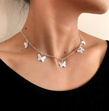 Goth Hollow Butterfly Choker Necklace Statement Girlfriend Gift Cute Bicolor Chain Clavicle Necklace Jewelry Collier Femme 2021 daiiibabyyy