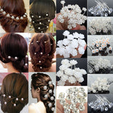 20pc Wedding Bridal Pearl Rose Flower Hair Pins Clips Crystal Rhinestone Hairpins Bridesmaid Hair Accessories daiiibabyyy