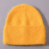 Solid Color Winter Hats Women Men Fluffy Long Hair Cashmere Knitted Beanies Warm Wool Autumn Female Beanie Caps Casual daiiibabyyy