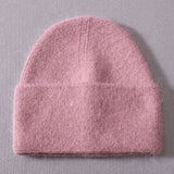 Solid Color Winter Hats Women Men Fluffy Long Hair Cashmere Knitted Beanies Warm Wool Autumn Female Beanie Caps Casual daiiibabyyy