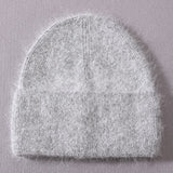 Solid Color Winter Hats Women Men Fluffy Long Hair Cashmere Knitted Beanies Warm Wool Autumn Female Beanie Caps Casual daiiibabyyy