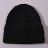 Solid Color Winter Hats Women Men Fluffy Long Hair Cashmere Knitted Beanies Warm Wool Autumn Female Beanie Caps Casual daiiibabyyy