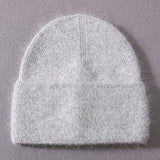 Solid Color Winter Hats Women Men Fluffy Long Hair Cashmere Knitted Beanies Warm Wool Autumn Female Beanie Caps Casual daiiibabyyy