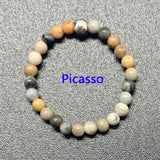 Bohemian Handmade Natural Stone Rings Women with Stainless Steel Bead Multi Color Stretch Rope Party Gifts Ring Adjustable daiiibabyyy