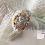 Bohemian Handmade Natural Stone Rings Women with Stainless Steel Bead Multi Color Stretch Rope Party Gifts Ring Adjustable daiiibabyyy