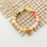 Bohemian Handmade Natural Stone Rings Women with Stainless Steel Bead Multi Color Stretch Rope Party Gifts Ring Adjustable daiiibabyyy