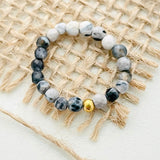 Bohemian Handmade Natural Stone Rings Women with Stainless Steel Bead Multi Color Stretch Rope Party Gifts Ring Adjustable daiiibabyyy