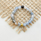 Bohemian Handmade Natural Stone Rings Women with Stainless Steel Bead Multi Color Stretch Rope Party Gifts Ring Adjustable daiiibabyyy