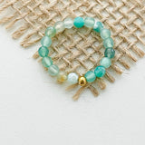 Bohemian Handmade Natural Stone Rings Women with Stainless Steel Bead Multi Color Stretch Rope Party Gifts Ring Adjustable daiiibabyyy