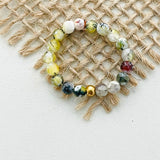 Bohemian Handmade Natural Stone Rings Women with Stainless Steel Bead Multi Color Stretch Rope Party Gifts Ring Adjustable daiiibabyyy