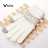 Knitted Gloves Winter Warm Thick Touch Screen Fur Gloves Solid Mittens for Mobile Phone Tablet Pad Women's Cashmere Wool Glove daiiibabyyy