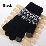 Knitted Gloves Winter Warm Thick Touch Screen Fur Gloves Solid Mittens for Mobile Phone Tablet Pad Women's Cashmere Wool Glove daiiibabyyy
