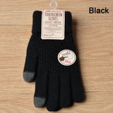 Knitted Gloves Winter Warm Thick Touch Screen Fur Gloves Solid Mittens for Mobile Phone Tablet Pad Women's Cashmere Wool Glove daiiibabyyy