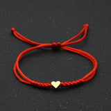 Love Heart Charm Bracelet Women Men Lovers' Wish Good Lucky Red String Braided Adjustable Couple Bracelets Friendship Jewelry daiiibabyyy