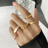FNIO Bohemian Gold Chain Rings Set For Women Fashion Boho Coin Snake Moon Rings Party 2021 Trend Jewelry Gift daiiibabyyy