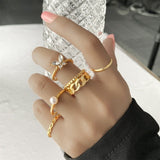 FNIO Bohemian Gold Chain Rings Set For Women Fashion Boho Coin Snake Moon Rings Party 2021 Trend Jewelry Gift daiiibabyyy