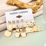 Fashion Gold Pearl Tassel Earrings Set For Women Vintage Metal Hoop Earings Geometric Circle Drop Earrings 2021 New Jewelry daiiibabyyy