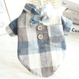Cartoon Dog Clothes Plaid Shirts Clothing for Dogs Small Super Pet Outfits Cute Spring Summer Bowknot Print Boy Ropa Para Perro daiiibabyyy
