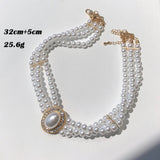 HUANZHI Vintage Sweet Choker Weave Pearls Choker Red Heart Colorful Beaded Irregular Flowers Rhinestone Necklace for Women daiiibabyyy