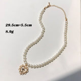 HUANZHI Vintage Sweet Choker Weave Pearls Choker Red Heart Colorful Beaded Irregular Flowers Rhinestone Necklace for Women daiiibabyyy