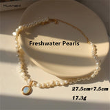 HUANZHI Vintage Sweet Choker Weave Pearls Choker Red Heart Colorful Beaded Irregular Flowers Rhinestone Necklace for Women daiiibabyyy