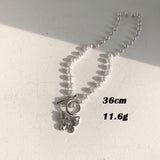 HUANZHI Vintage Sweet Choker Weave Pearls Choker Red Heart Colorful Beaded Irregular Flowers Rhinestone Necklace for Women daiiibabyyy
