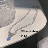 HUANZHI Vintage Sweet Choker Weave Pearls Choker Red Heart Colorful Beaded Irregular Flowers Rhinestone Necklace for Women daiiibabyyy