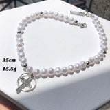 HUANZHI Vintage Sweet Choker Weave Pearls Choker Red Heart Colorful Beaded Irregular Flowers Rhinestone Necklace for Women daiiibabyyy