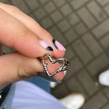 2021 Punk Ancient Hollow Heart Ring Chain Thorns Entanglement Rings Love Women Girls Wedding Hip-hop Jewelry Party Gift daiiibabyyy