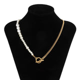 2021 New Fashion Baroque Pearl Chain Necklace Women Collar Wedding Punk Toggle Clasp Circle Lariat Bead Choker Necklaces Jewelry daiiibabyyy