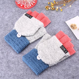 Winter Warm Thickening Wool Gloves Knitted Flip Fingerless Exposed Finger Thick Gloves Without Fingers Mittens Glove Women daiiibabyyy