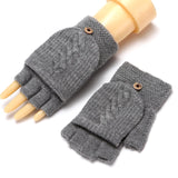 Winter Warm Thickening Wool Gloves Knitted Flip Fingerless Exposed Finger Thick Gloves Without Fingers Mittens Glove Women daiiibabyyy