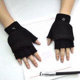 Winter Warm Thickening Wool Gloves Knitted Flip Fingerless Exposed Finger Thick Gloves Without Fingers Mittens Glove Women daiiibabyyy