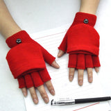 Winter Warm Thickening Wool Gloves Knitted Flip Fingerless Exposed Finger Thick Gloves Without Fingers Mittens Glove Women daiiibabyyy