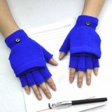 Winter Warm Thickening Wool Gloves Knitted Flip Fingerless Exposed Finger Thick Gloves Without Fingers Mittens Glove Women daiiibabyyy