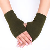 Winter Warm Thickening Wool Gloves Knitted Flip Fingerless Exposed Finger Thick Gloves Without Fingers Mittens Glove Women daiiibabyyy