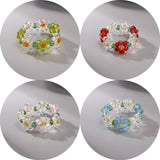 New Korea Aesthetic Colourful Resin Acrylic Rings Set for Women Geometric Round Rings Girl Temperament Versatile Jewelry Gifts daiiibabyyy
