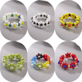 New Korea Aesthetic Colourful Resin Acrylic Rings Set for Women Geometric Round Rings Girl Temperament Versatile Jewelry Gifts daiiibabyyy