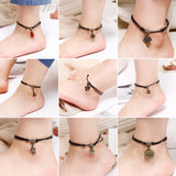 Bohemia Butterfly Heart Tree Tower Pendant Ankle for Women Black Rope Bracelets on Leg Choker Ankles Sandal China Jewelry Gift daiiibabyyy